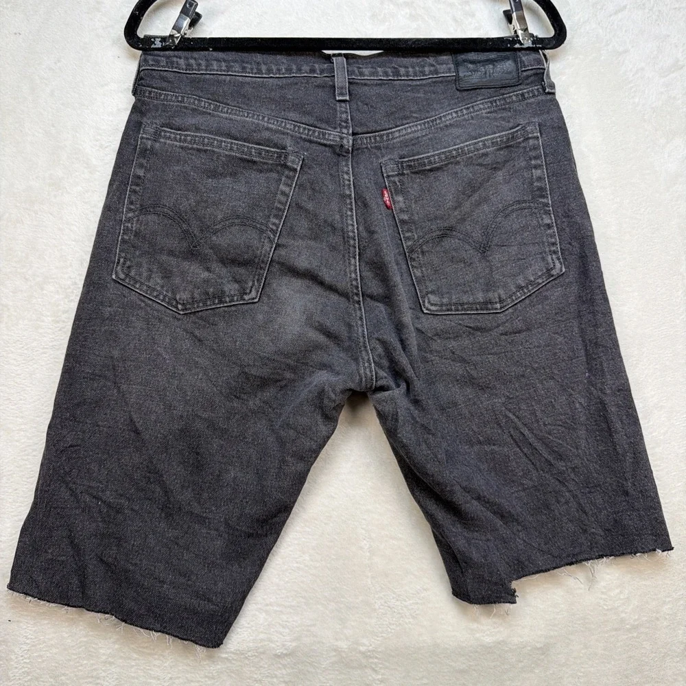 Levi's 501 Cutoff Shorts Mens 29 Button‎ Fly Black Denim Jean Shorts High Rise